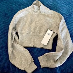 ALO grey 1/4zip sweatshirt